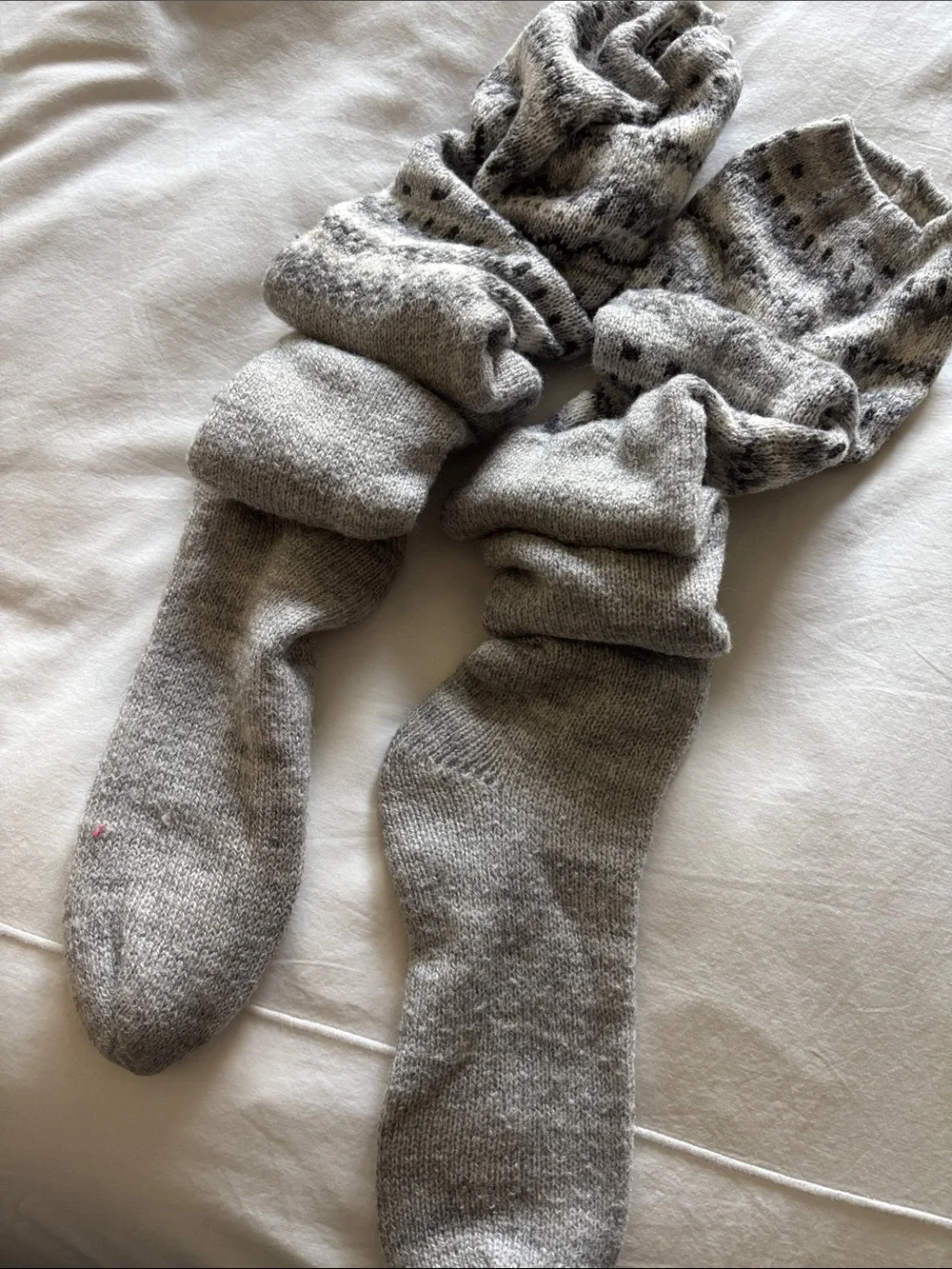 Women’s Grey Knee-High Sock Pair - Soft Cushioned Comfort lounging slipper socks
